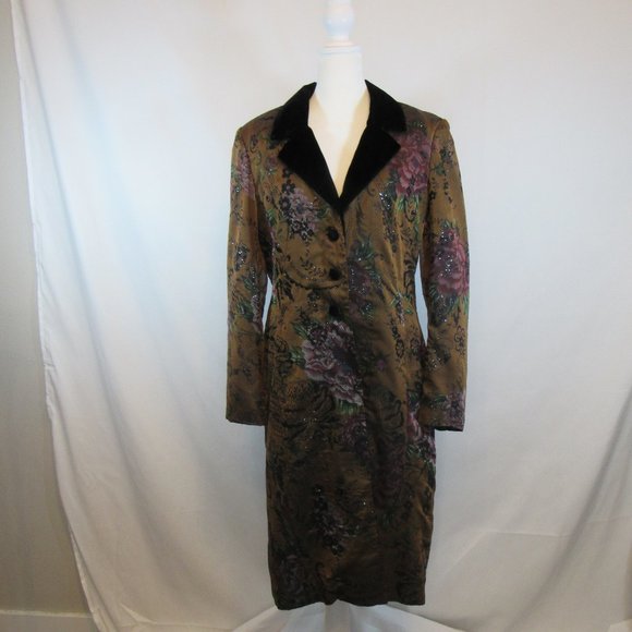 Mary McFadden Jackets & Blazers - Mary McFadden Vintage Floral Duster Coat BEAUTIFUL!